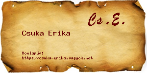 Csuka Erika névjegykártya
